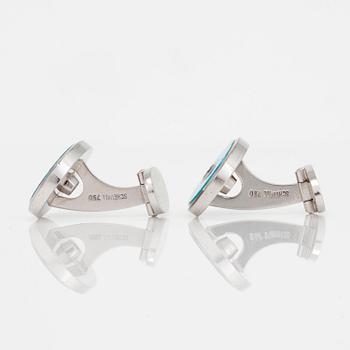 A pair of Quinn Scheurle opal and diamond cufflinks.