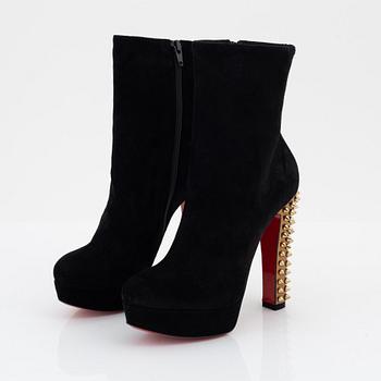 Christian Louboutin, a pair of suede and studs boots, size 36 1/2.