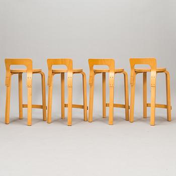 Alvar Aalto, Barstolar, 4 st, K65, Artek, 1900-talets slut.
