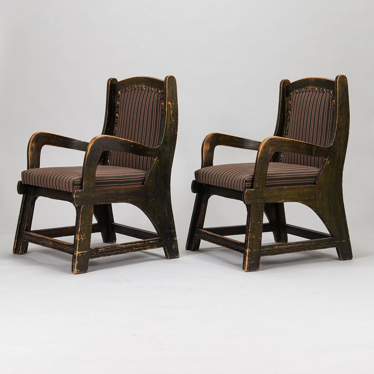 A pair of Finnish armchairs around 1900.