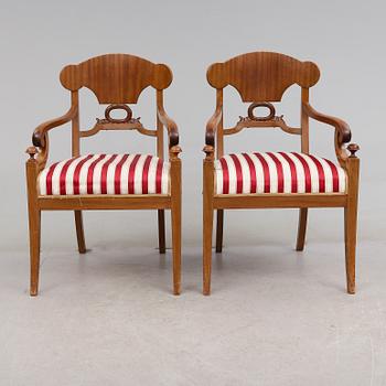 KARMSTOLAR, 1 par, Karl Johan-stil, 1900-talets början.
