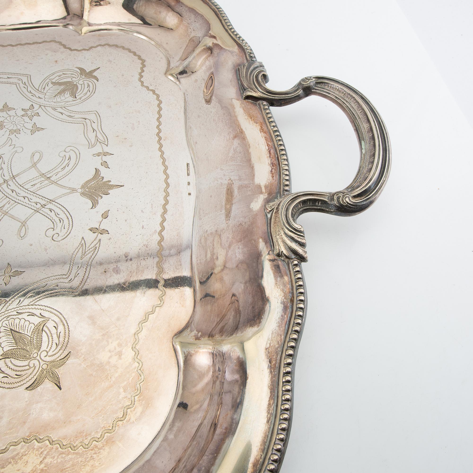 Trays 2 pcs of nickel silver, first half of the 20th century.