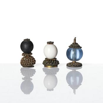 A group of 16 gilt-metal mandarin insignias, Qing dynasty, 19th century.