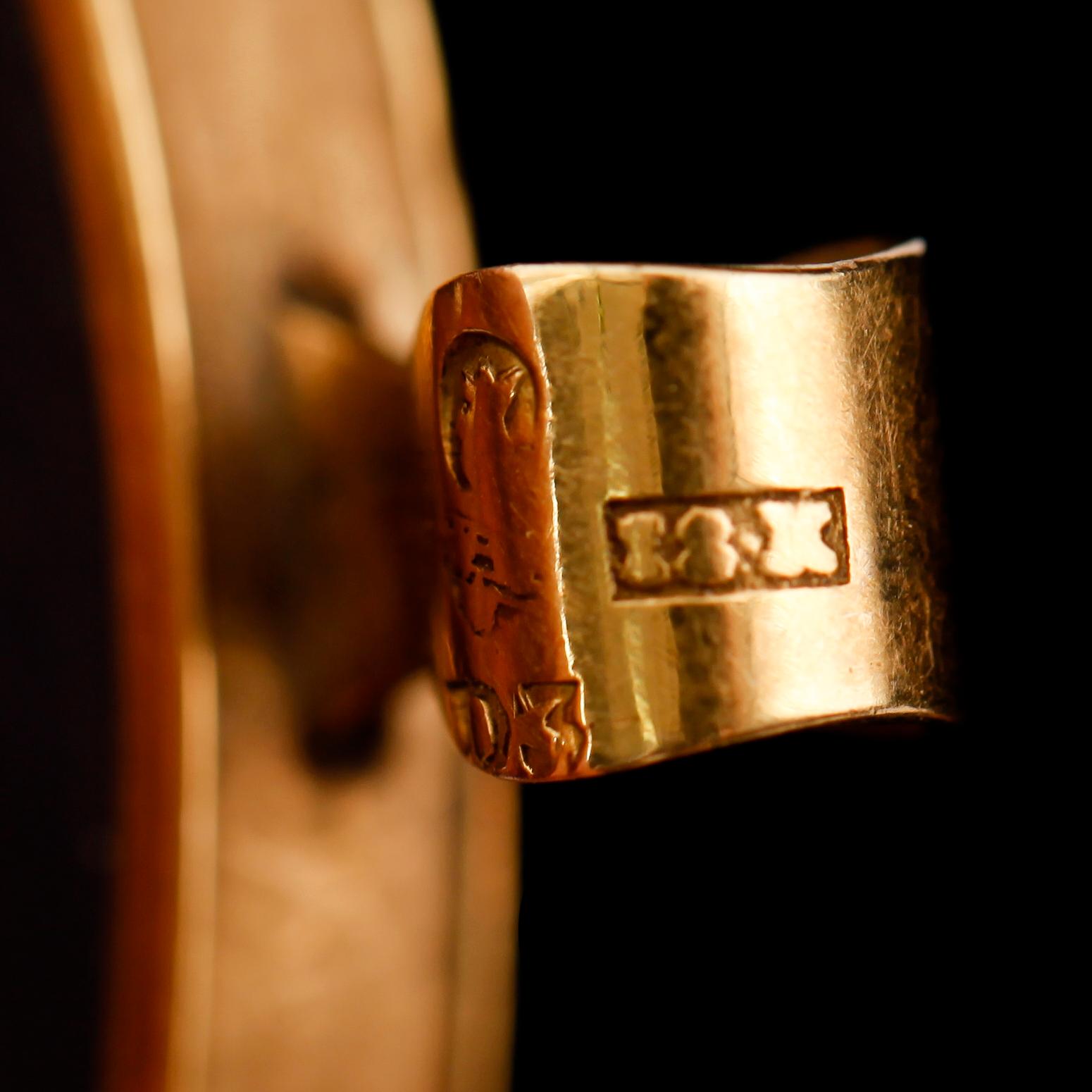 MINIATYR SAMT PETSCHAFT, 18 k guld, 1800-tal.