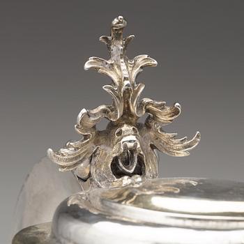 Didrik Hansson Hysing, vinkanna, silver, (verksam i Stockholm 1676-1701). Barock.