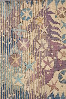 Barbro Nilsson, A TAPESTRY, "Forsar - Forsande vatten", a tapestry variant, ca 247,5 x 110 cm, signed AB MMF BN.