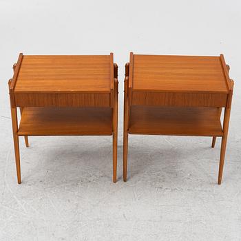 Sängbord ett par, Carlströms & Co, Möbelfabrik, Bjärnum, 1950/60-tal.