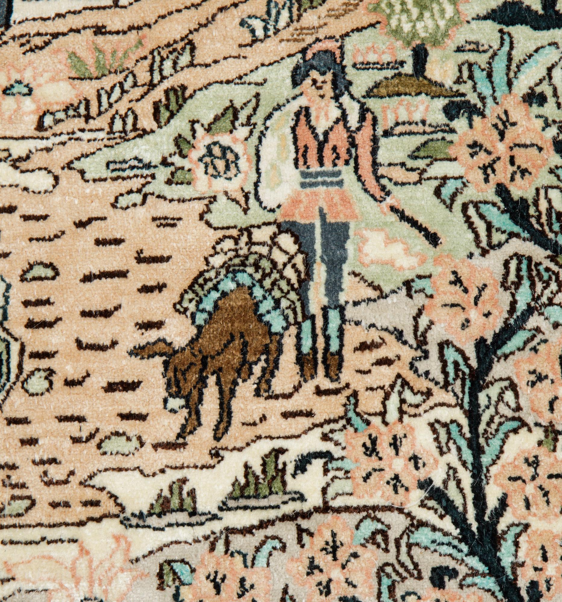 A carpet, oriental silk, ca 177 x 123 cm.