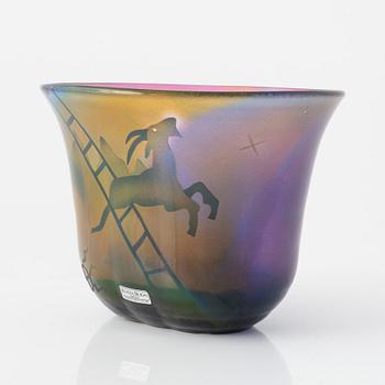 Bertil Vallien, a unique blasted glass vase, Kosta Boda, Sweden.