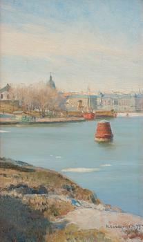 614. Herman Lindqvist, View of Strandvägen, Stockholm.