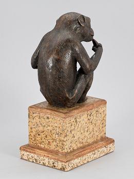 SKULPTUR, brons, sockel granit/trä, 1900-tal.