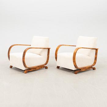 Armchairs, a pair, Art Deco, first half of the 20th century.