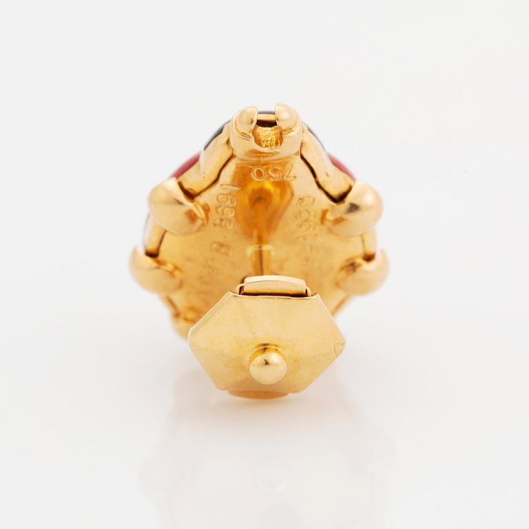 Cartier brosch 18K guld och emalj.