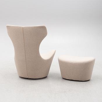 Naoto Fukasawa, fåtölj med fotpall, "Grande Papilio", B&B Italia.