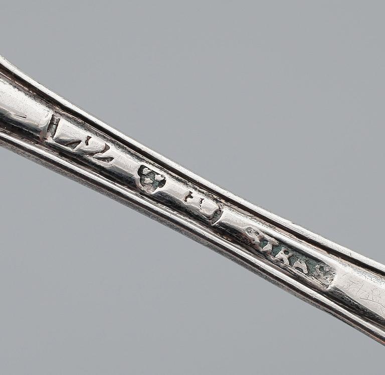 SKEDAR, 8 st, silver, Johan Stras, Stockholm 1793. Vikt ca 128 gram.