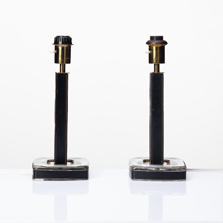 Uno Westerberg, a pair of table lamps, model '15773', Arvid Böhlmarks Lampfabrik, Sweden, 1960s-1970s.