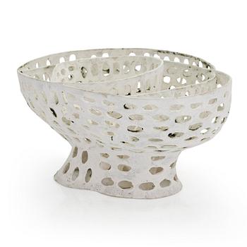 Kristina Riska, a ceramic 'Basket sculpture' signed KR.