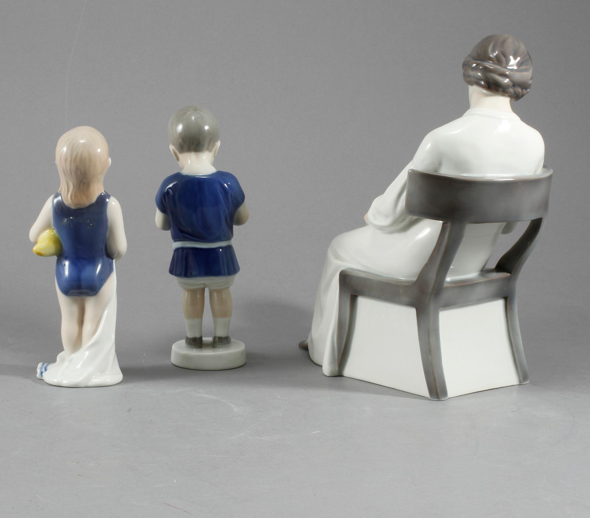 FIGURINER, 3 st, porslin, Royal Copenhagen, Danmark, 1900-tal.