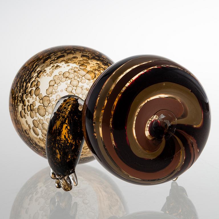 BJÖRN WECKSTRÖM, ART GLASS. Signed Björn Weckström Nuutajärvi Notsjö -77.