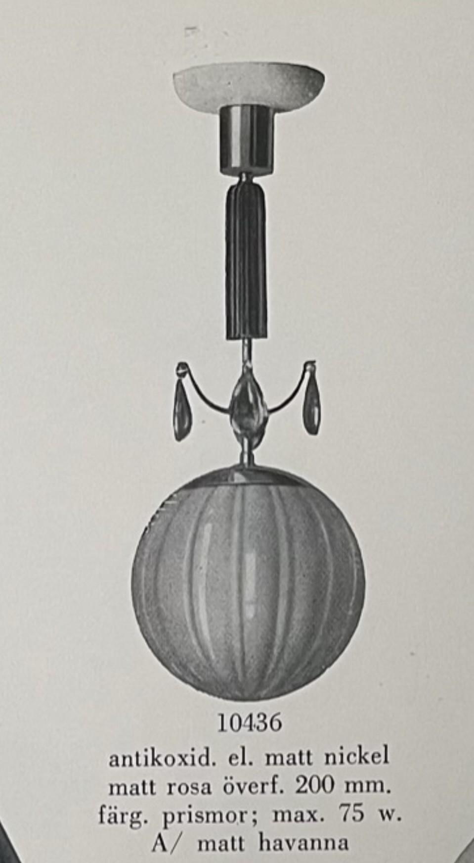 Harald Notini, a pair of ceiling lamps model "10436", Arvid Böhlmarks Lampvarufabrik, 1930s.