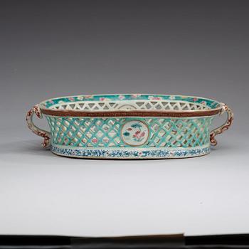 GALLERKORG, kompaniporslin. Qing dynastin, Qianlong (1736-95).