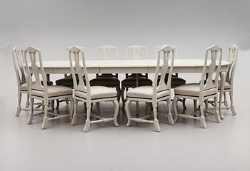 BORD och STOLAR 10 st, Åmells, 1900-talets andra hälft.