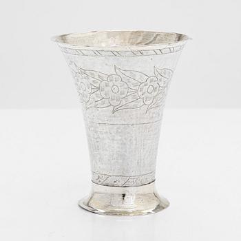 A mid-18th-century silver beaker, maker's mark of Jonas Lexell, Turku Finland.