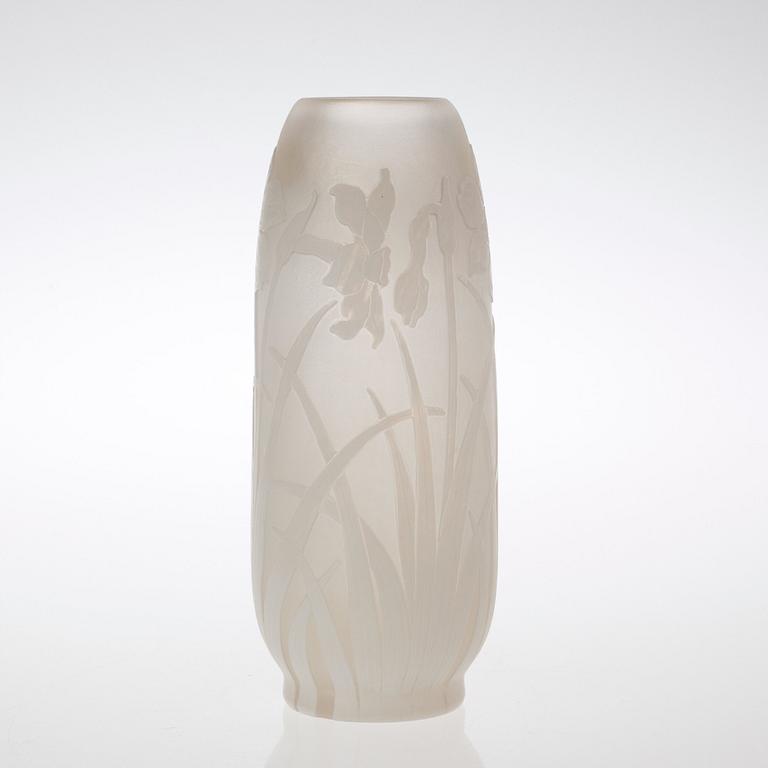 A Karl Lindeberg Art Nouveau cameo glass vase, Kosta.