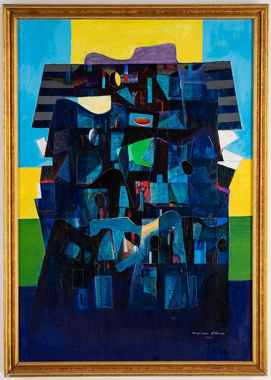 Ingvar Olson, mixed media/collage on panel, signed and dated 1997.