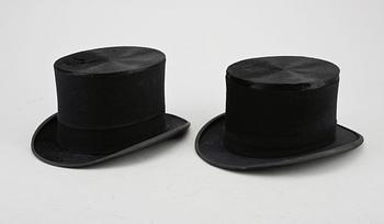 HATTAR, 2 st, samt HATTASK, 1800-/1900-tal.