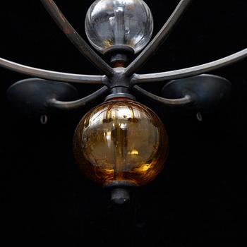 Carl Kihlberg, a Boda Smide glass and iron chandelier.