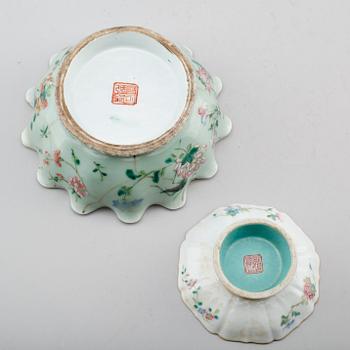 SKÅLAR, 2 st, porslin, Kina, 1800-/1900-tal.