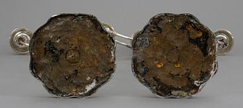 KANDELABRAR, ett par, nysilver, 1900-tal.