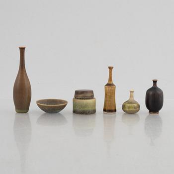 A collection of six stoneware miniatures, Sweden.