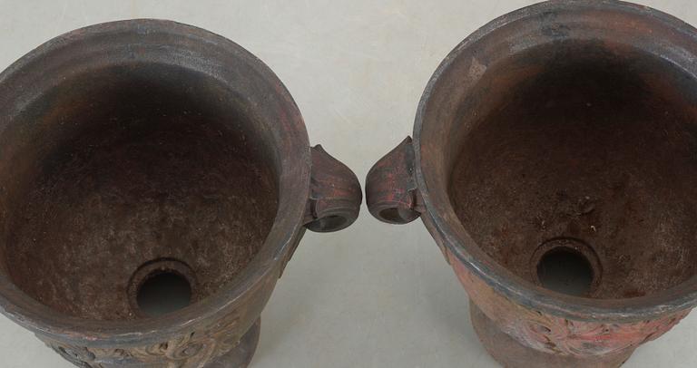 YTTERFODER, ett par, Svartmålat gjutjärn, Barockstil, Vattholma bruk, 1800-tal.