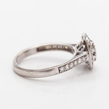 Ring, brilliant and 8/8 cut diamonds, 14K white gold.