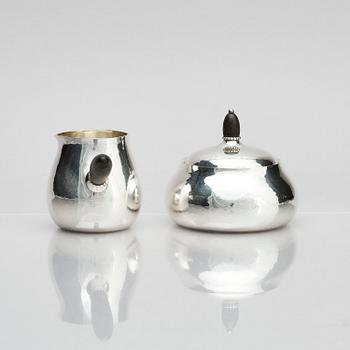 Georg Jensen, a sterling silver 3 pieces coffee set, Copenhagen, Denmark, after 1945, design no 80A.