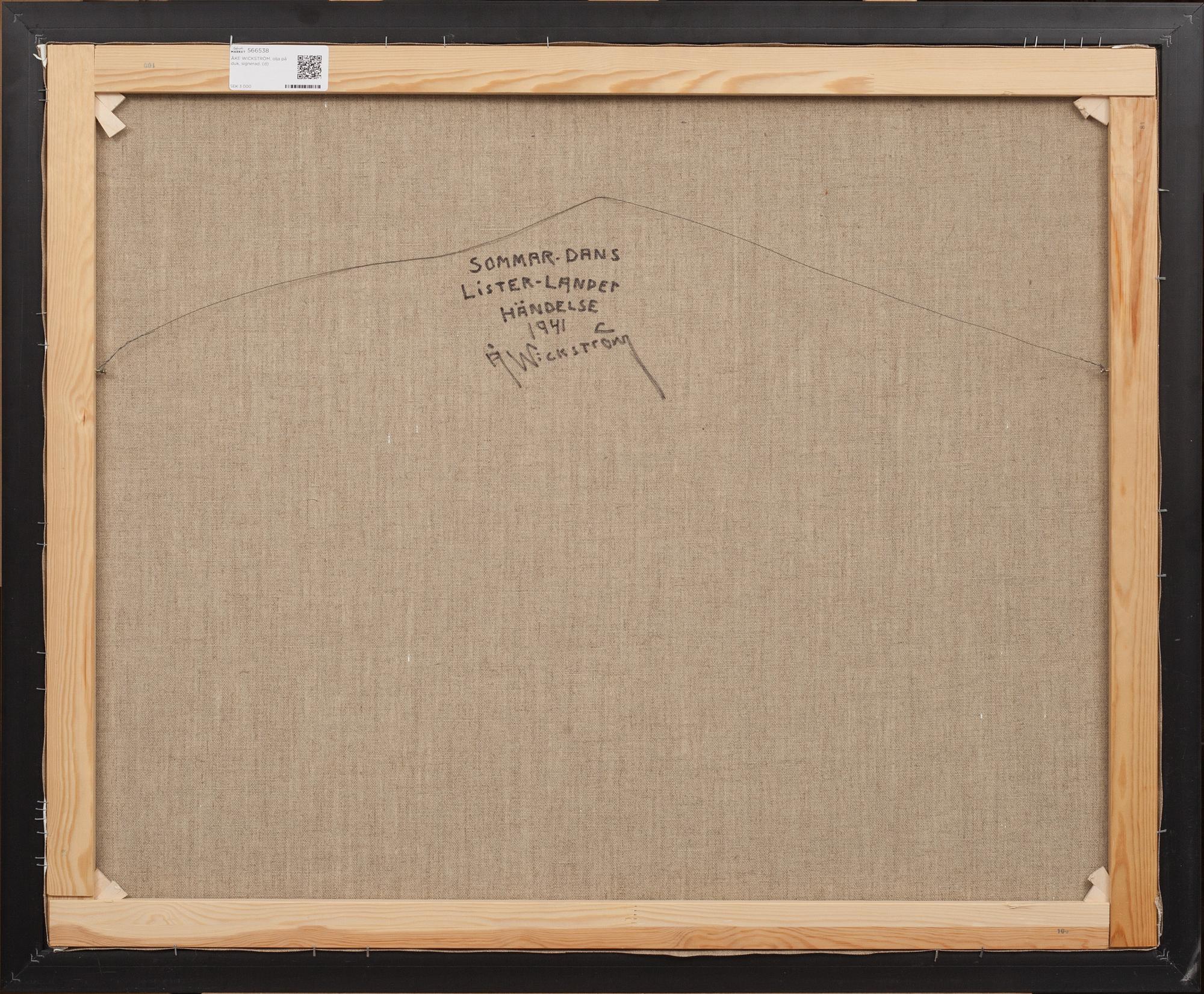 ÅKE WICKSTRÖM, olja på duk, signerad.