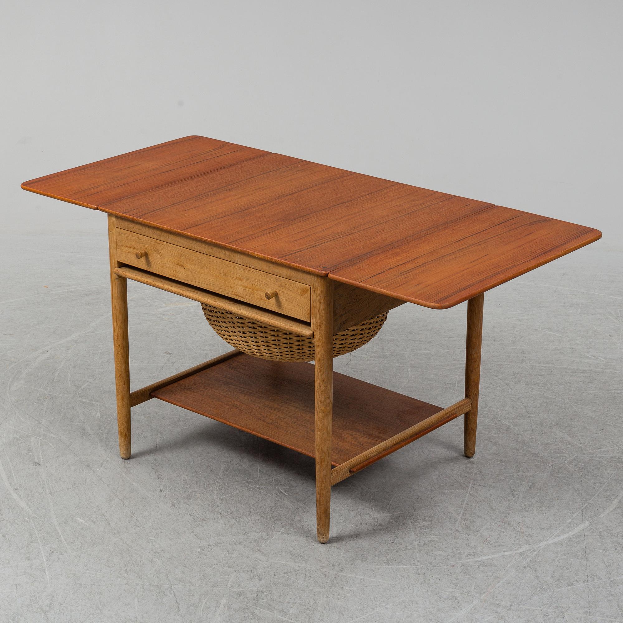 HANS J WEGNER, an oak sewing table, Andreas Tuck, Denmark.