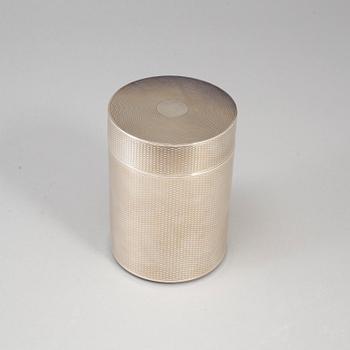 HERMÈS, a silver plated tobacco box.