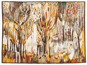 Piotr Grabowski, Woven Tapestry, "Illumination", gobelin variant, signed GP (Piotr Grabowski), approx. 152 x 200 cm.
