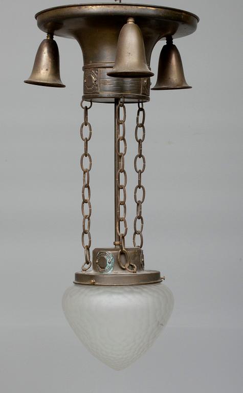 TAKLAMPA, jugend, 1900-talets början. Höjd ca 69 cm.