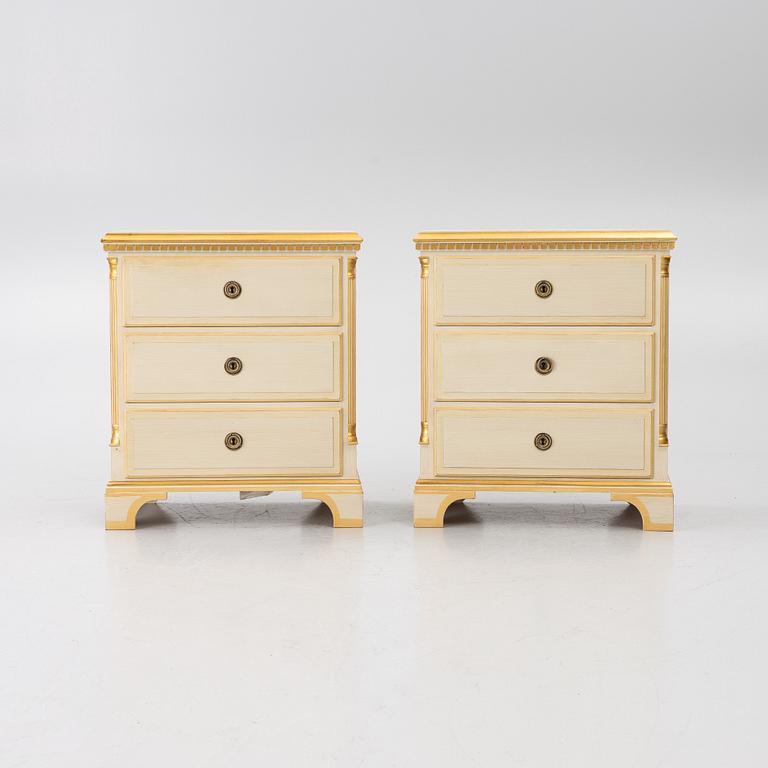 Bedside tables, a pair, K.A Roos.