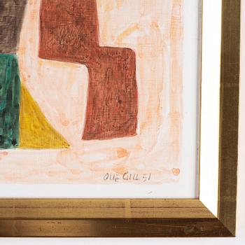 Olle Gill, blandteknik på pannå, signerad och daterad -51.