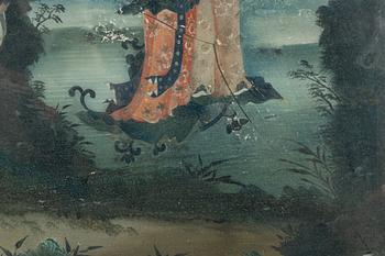 A Chinese reverse glass painting, circa 1800.