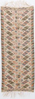 A textile, deisgned by Märta Måås-Fjetterström, signed MMF, probably 1930s, 200 x 76 cm.