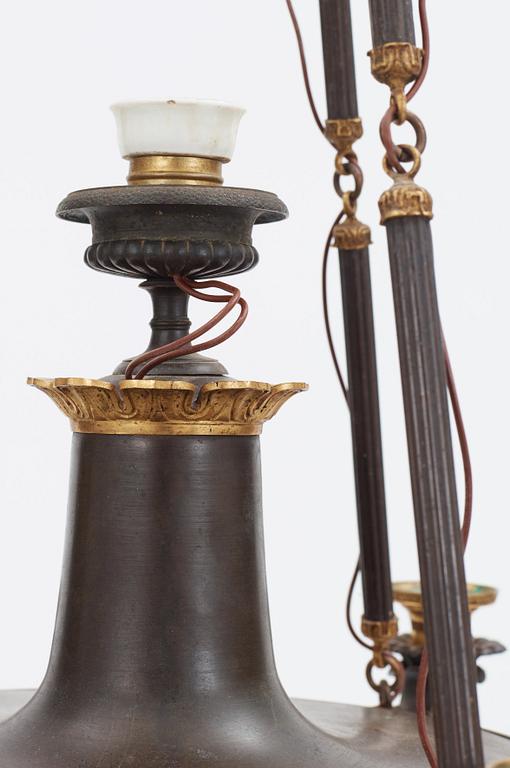A late Empire first half 19th century six-light hanging-lamp.