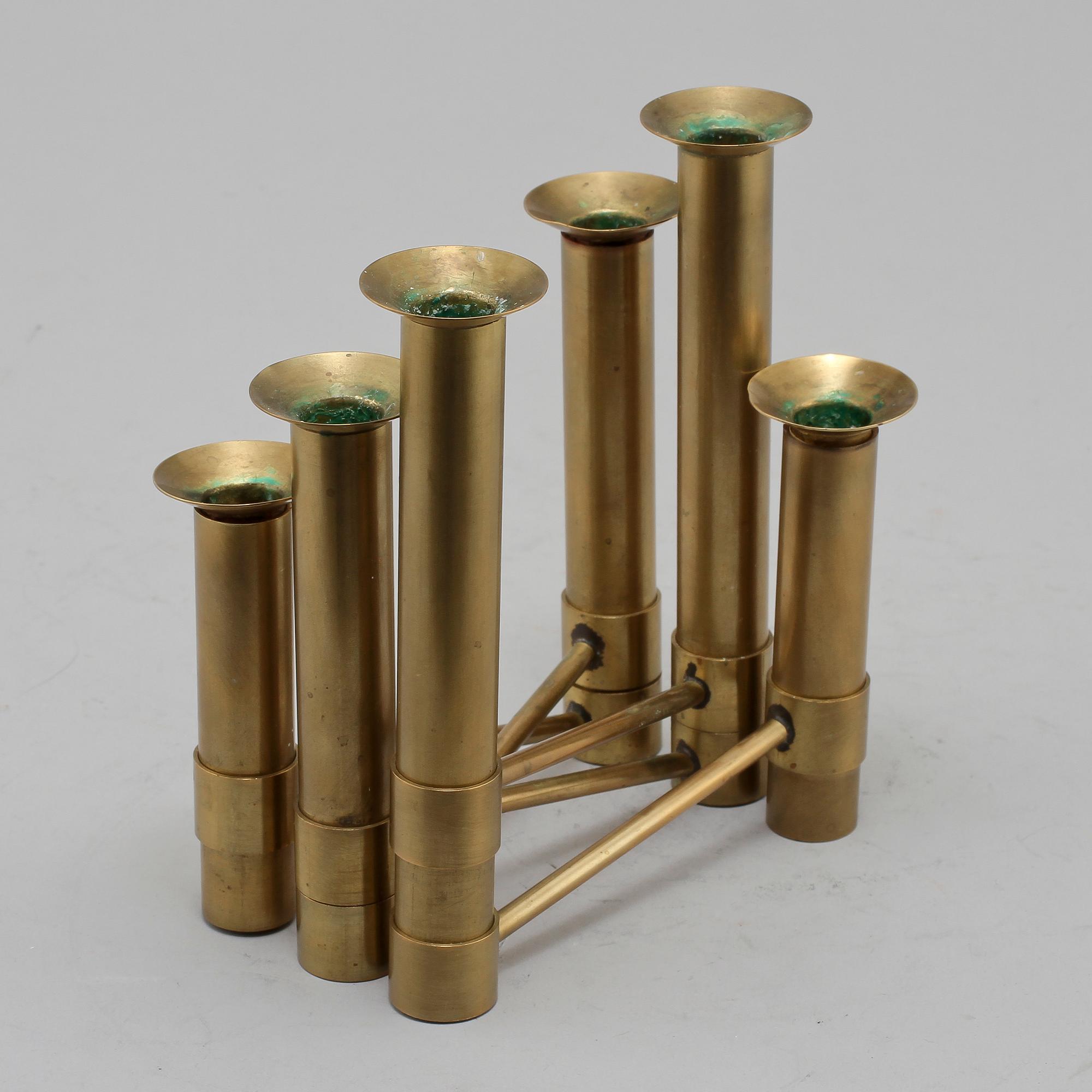 KANDELABER, mässing, Tapio Wirkkala, 1900-talets mitt.