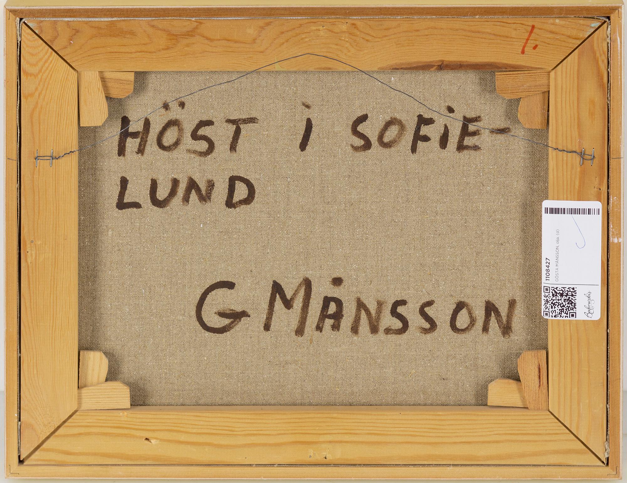GÖSTA MÅNSSON, olja på duk, signerad.