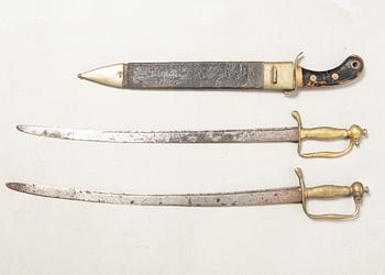 Three Swedish cutlasse 1856 and 1848 pattern.